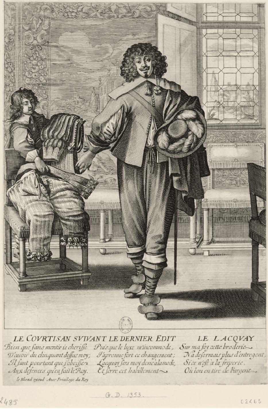 Le courtisan suivant le dernier édit, eau-forte, 294 x 207 mm., v. 1630 - Abraham Bosse | Domaine public