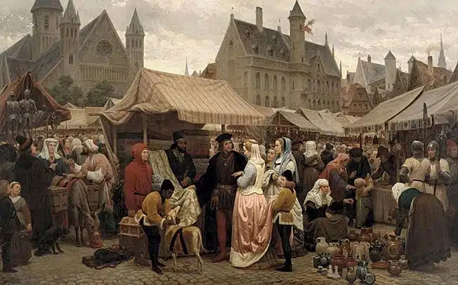 Une foire franche à Gand au Moyen Âge. Par Félix de Vigne. 1862. Musée des Beaux-Arts, Gand - Félix de Vigne | Domaine public