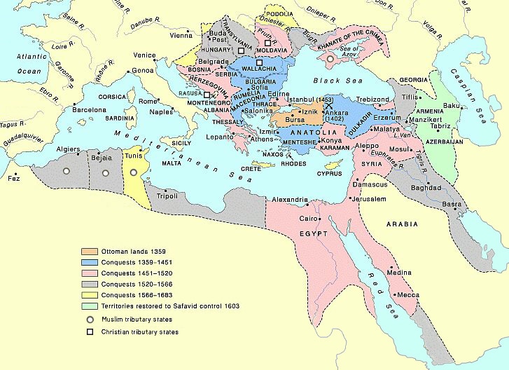Expansion empire ottoman - RJJensen (pseudo Wikipédia) | Creative Commons BY-SA 3.0