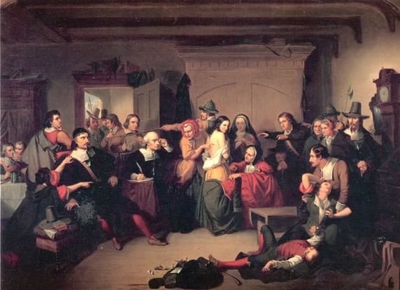Examen d'une sorcière pendant un procès 1853 - Tompkins Harrison Matteson | Domaine public
