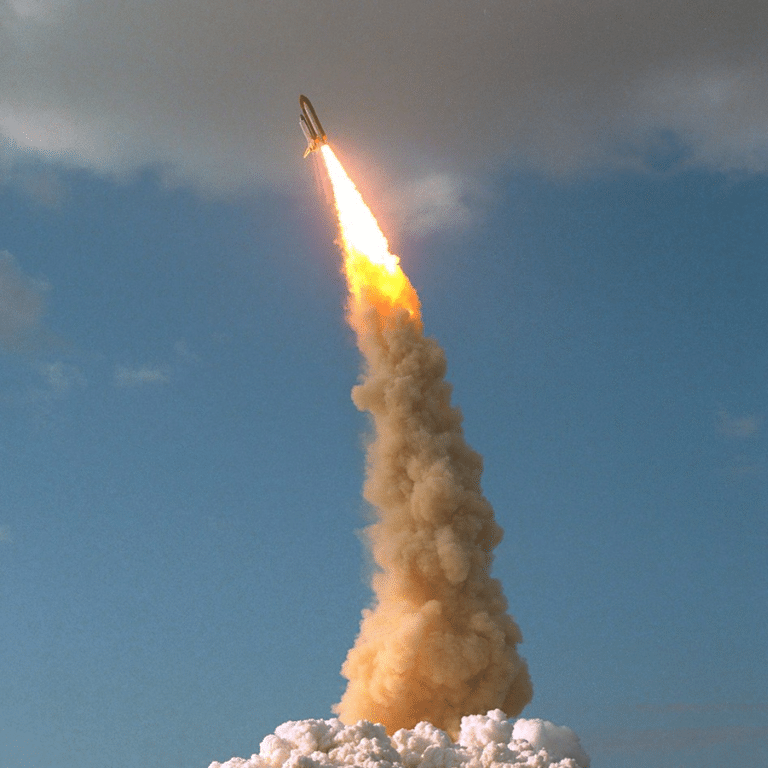 La navette Discovery, avec le télescope spatial Hubble dans sa soute, décolle du Centre spatial Kennedy le 24 avril 1990 - NASA | Domaine public