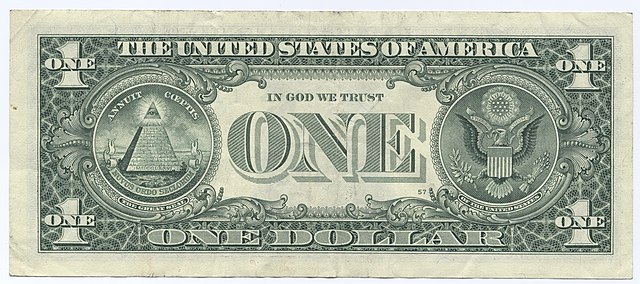 Billet de 1 dollar américain, sur lequel figure la devise "IN GOD WE TRUST" - U.S. Government | Domaine public