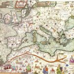 Atlas catalan (1375) : reconstitution de la partie occidentale de la carte, copie du XX° siècle - Reproduction de l'Atlas catalan du XXe siècle | Domaine public