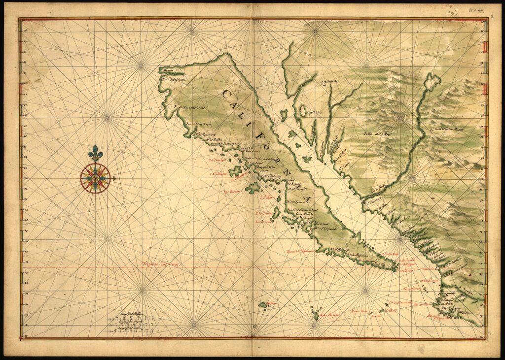 Carte de la Basse-Californie vers 1650 - Joan Vinckeboons | Domaine public
