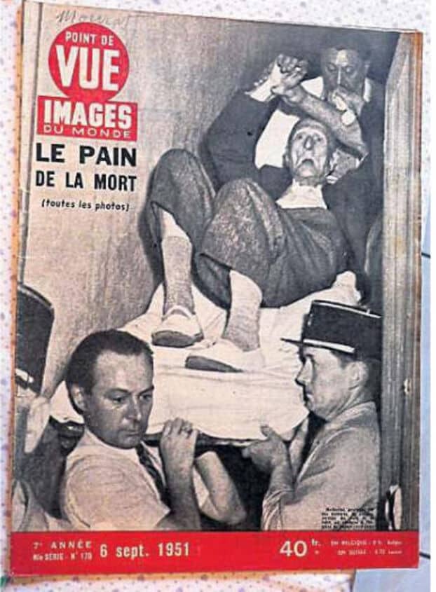 Une du magazine « Point de vue » du 6 septembre 1951 sur laquelle on voit un habitant de Pont-Saint-Esprit en plein délire - DR LA PROVENCE/Photo d’archives | Domaine public