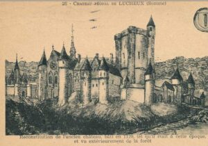 Reconstitution du château, imaginé dans sa situation en 1120 - Jeandassault | Creative Commons BY-SA 3.0