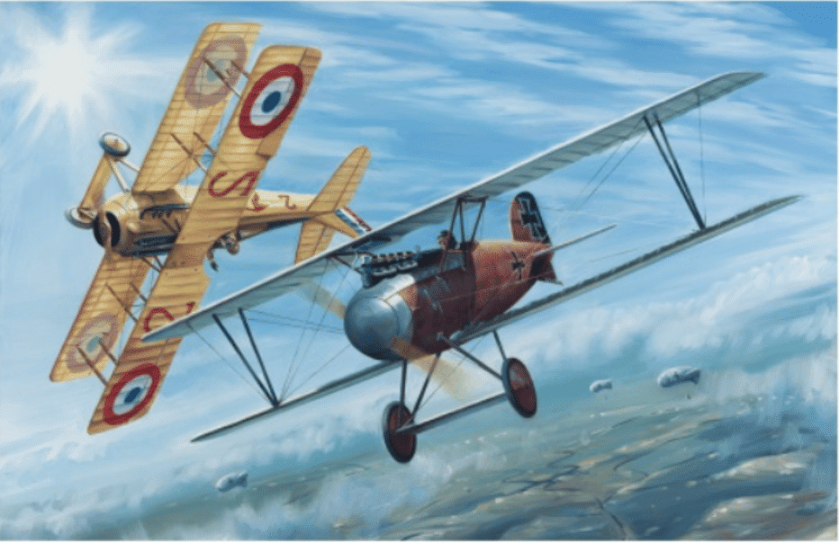 Guynemer épargnant l'aviateur Ernst Udet après l'enrayement de sa mitrailleuse (peinture de l'aviateur allemand lui-même) - Ernst Udet  | Domaine public