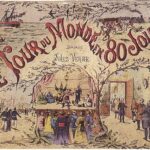 Le Tour du Monde de Nellie Bly - Couvercle d'un jeu de société inspiré par le roman de Jules Verne, vers 1910 | Domaine public