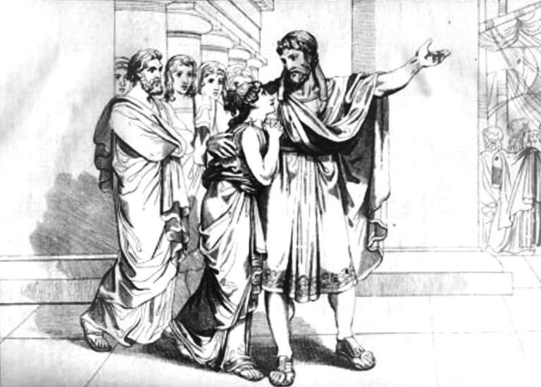Polycrate quitte sa fille pour aller à la rencontre d'Oroetus - Auteur inconnu | Domaine public