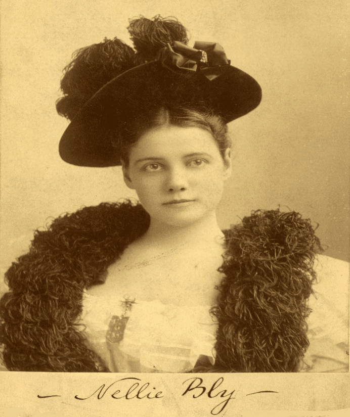 Portrait de la journaliste Nellie Bly en 1890 (récupéré de Wikipedia)