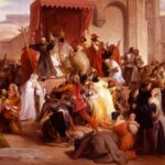 Le pape Urbain II prêchant la première croisade sur la place de Clermont, tableau de Francesco Hayez (1835)