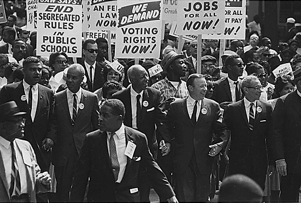 Manifestation de rue aux États-Unis en faveur de l'égalité des droits, 1963 - Rowland Scherman | Domaine public