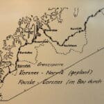 Plan de la Polar Line tiré des archives allemandes montrant le trajet et les villes principales - Mef.ellingen | Domaine public.