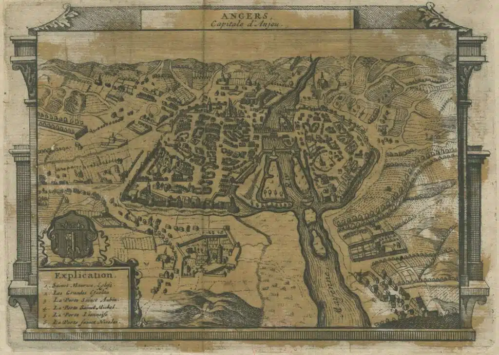 Une carte de la ville d'Angers - Archive départementale du Maine-et-Loire | Licence Ouverte Version 2.0