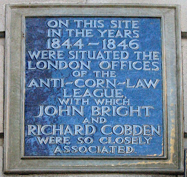 Plaque de l'Anti-Corn-Law League au 69 Fleet Street - Man vyi | Public domain