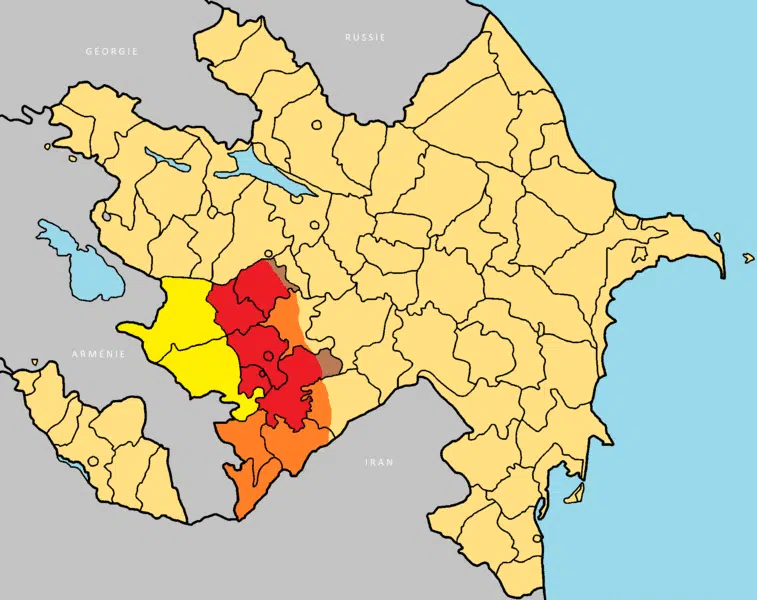 Carte de l'Azerbaïdjan et du Haut Karabagh après la Première guerre - Desman 31 | Creative Commons BY-SA 4.0
