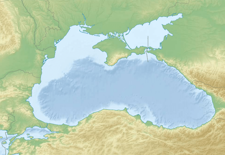 Carte topographique 
de la Mer Noire - Tentotwo, GrandEscogriffe [pseudo Wikipédia] | Creative Commons BY-SA 4.0