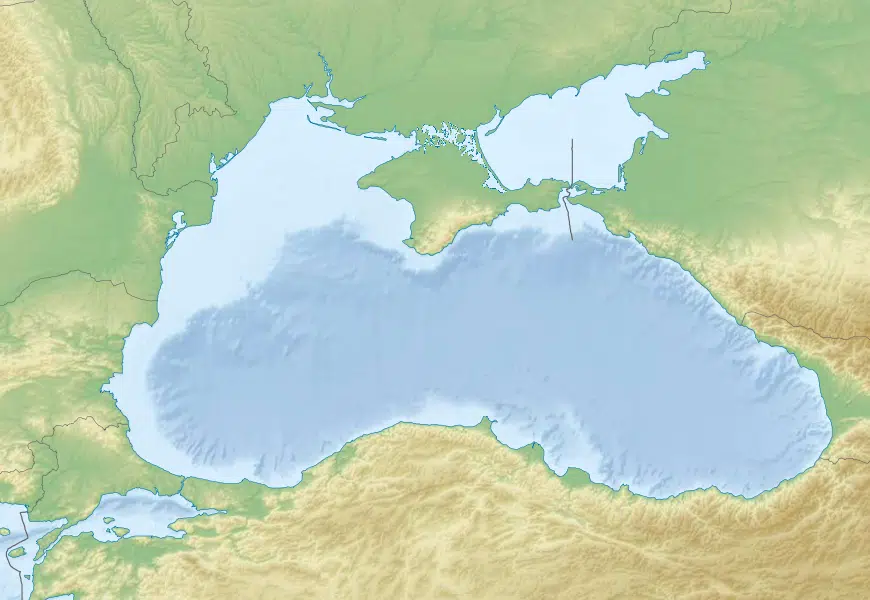 Carte topographique de la Mer Noire - Tentotwo, GrandEscogriffe [pseudo Wikipédia] | Creative Commons BY-SA 4.0
