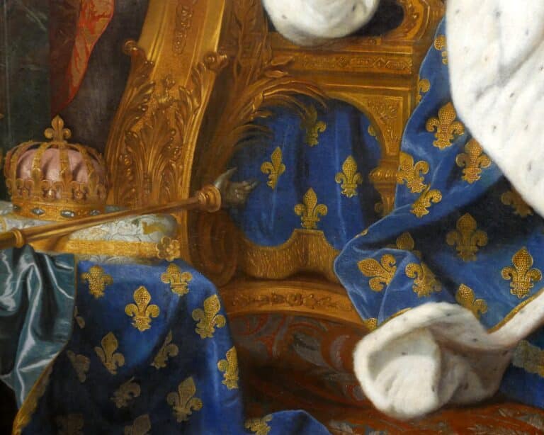 Extrait d'un portait de Louis XV vers l'âge de neuf ans en costume de sacre, pour mettre en avant la couleur bleu - Finoskov [Pseudo Wikipédia) | Creative Commons BY-SA 4.0