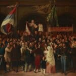 « L'Assemblée de mai » de Pavle Simić, proclamation de la Voïvodine de Serbie à Sremski Karlovci, en mai 1848, alors au sein de l'Autriche-Hongrie - Pavle Simić | Domaine public