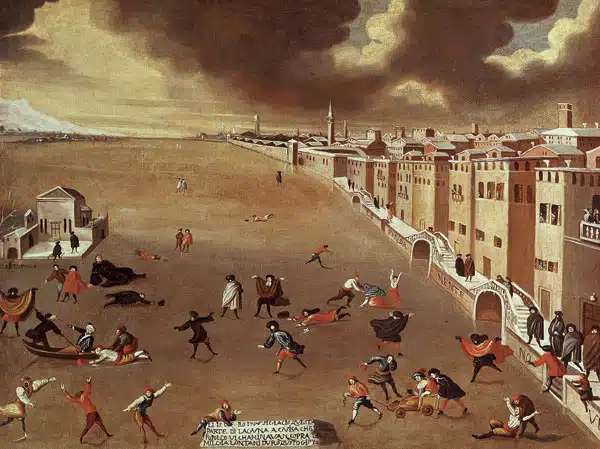 Le Lagon gelé en 1709, par Gabriele Bella, une partie de la lagune gela en 1709 à Venise | Domaine public