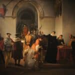 Marie Stuart protestant de son innocence à la lecture de sa condamnation à mort - Francesco Hayez | Domaine public
