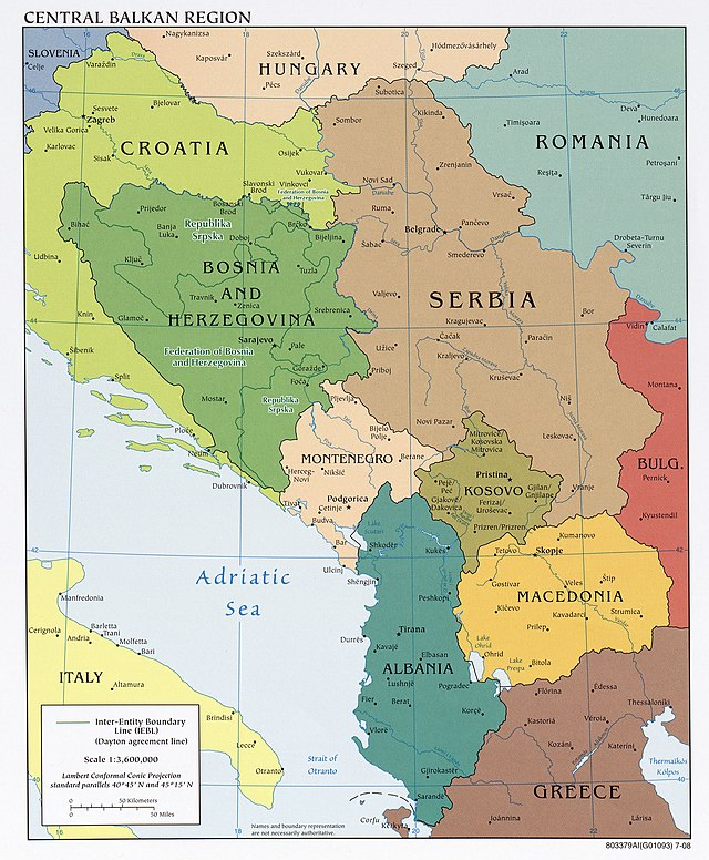 Cartes des Balkans Occidentaux - CIA (pseudonyme) | Public domain