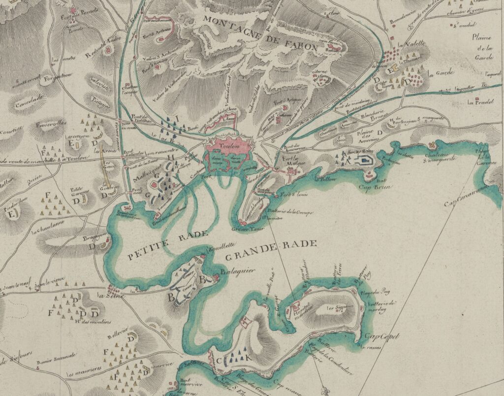 Extrait d'une carte des fortifications de Toulon en 1793 - Auteur inconnu I Domaine Public