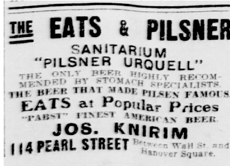 Publicité du restaurant de Jos. Knirim - Library of Congress, Washington, DC | Domaine public