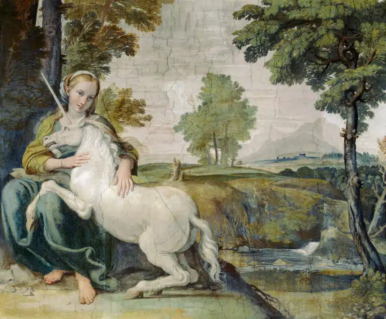 La jeune fille à la licorne, 1604 - Le Dominiquin | Domaine public