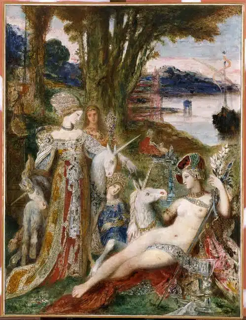 Les Licornes, 1885 - Gustave Moreau | Domaine public