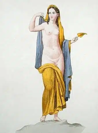 Copie d'une fresque d'Herculanum, gravure d'Hermaphrodite, XIXe siècle, Bibliothèque des Arts Décoratifs (Paris) I Domaine public