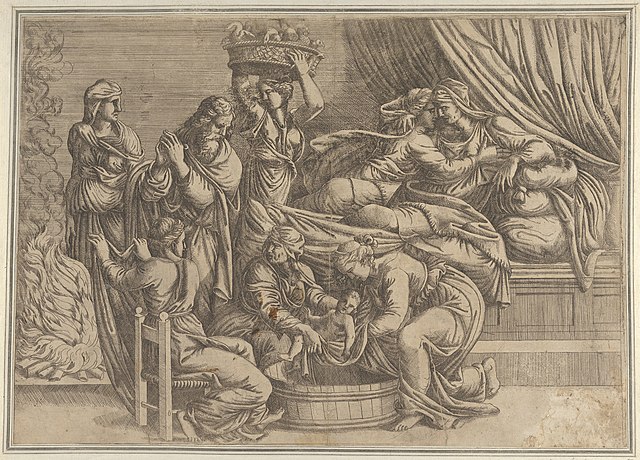 La naissance de la Vierge - Giulio Romano | Domaine public