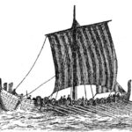 Illustration d'un drakkar, célèbre navire d'origine scandinave - A.Brun | Domaine Public