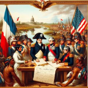La vente de la Louisiane française par Napoléon en 1803, imaginé par l'IA I DALL-E