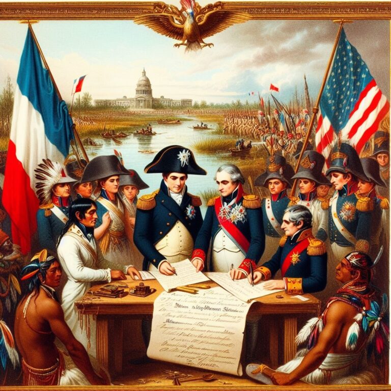 La vente de la Louisiane française par Napoléon en 1803, imaginé par l'IA I DALL-E