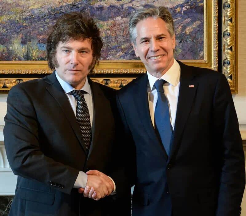 Président Milei et le Secrétaire d'Etat américain M. Blinken - Casa Rosada | Government Open Data license - Argentine 