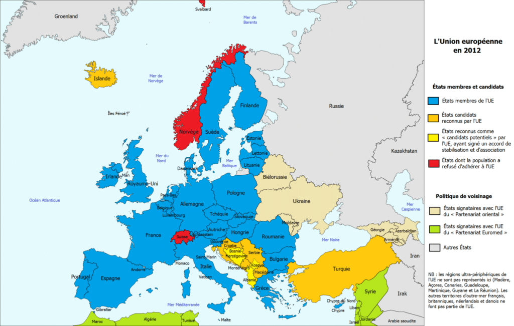 États membres, partenaires et candidats en 2012 - lvcvlvs [pseudo Wikipédia] | CC BY-SA 3.0