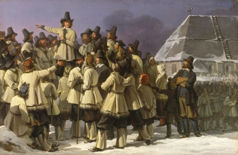 Johan Gustaf Sandberg - Le roi Gustav Vasa de Suède s'adressant aux hommes de Dalécarlie à Mora - 1836 | Domaine Public