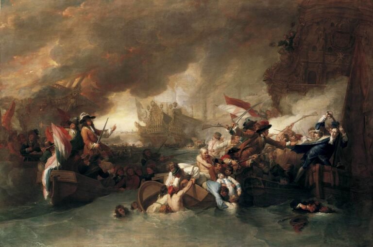 La bataille de La Hougue - Benjamin West | Domaine Public