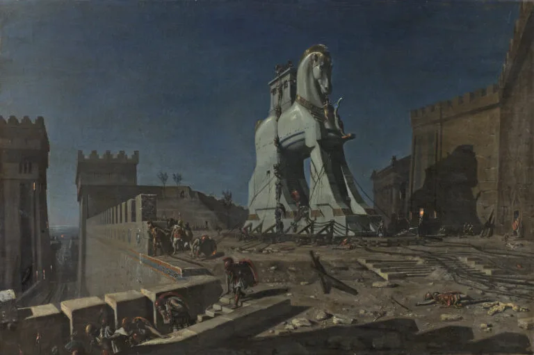 Le Cheval de Troie. Huile sur toile - Henri-Paul Motte (1874) | Domaine public