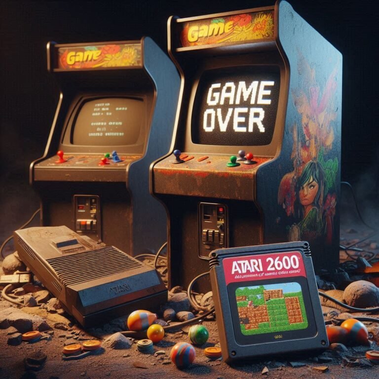 Le krach du jeu vidéo de 1983 - Image générée par IA | Dall.e