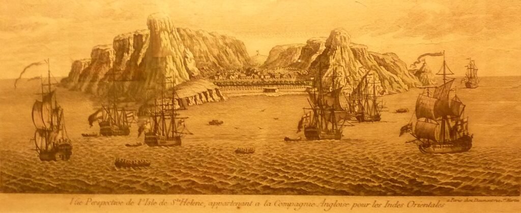 Vue de l'île de Sainte-Hélène (estampe, 2e moitié du XVIIIe siècle) - Jean-François Daumont, XVIIIe siècle | Domaine public