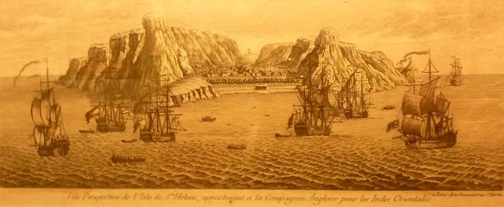 Vue de l'île de Sainte-Hélène (estampe, 2e moitié du XVIIIe siècle) - Jean-François Daumont, XVIIIe siècle | Domaine public