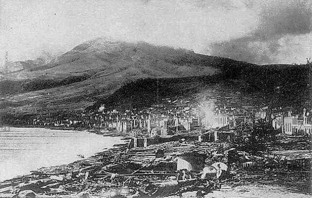 saint pierre après l'éruption de la montagne pelée