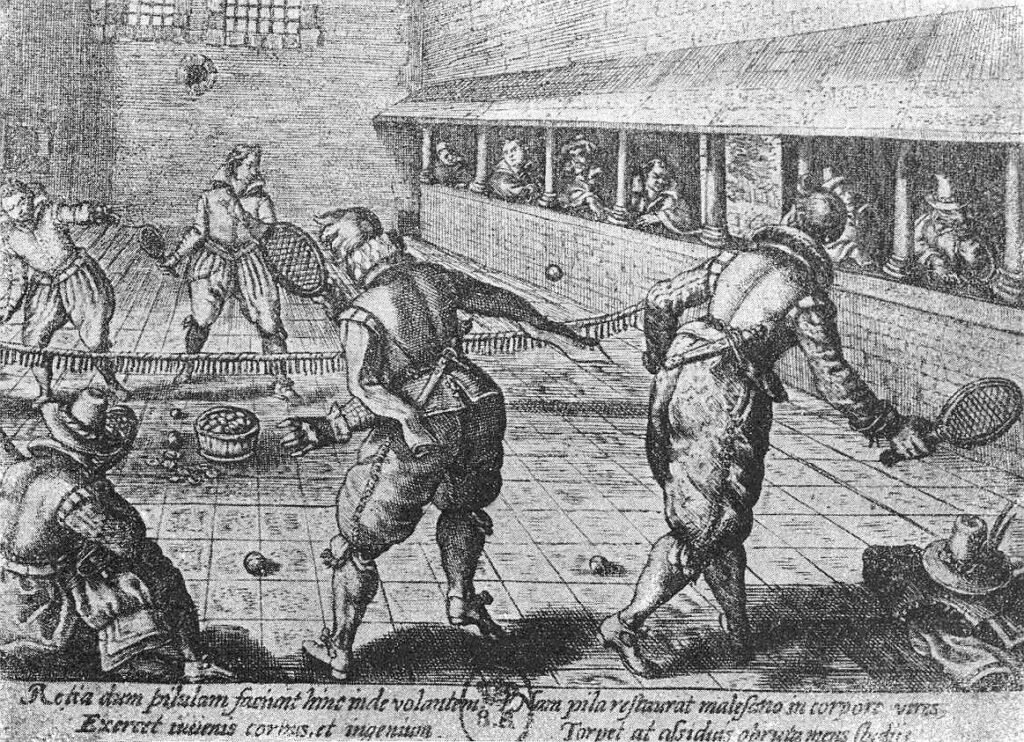 Estampe de joueurs de paume parisiens, au XVIe siècle - BnF | Domaine public
