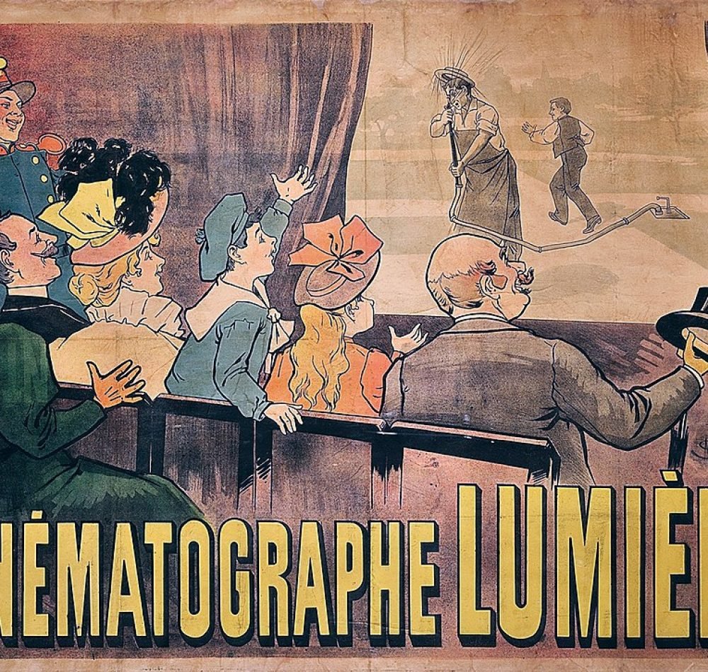 Affiche annonçant l'invention du cinéma des frères Lumière - Marcellin Auzolle 1896 I Domaine public
