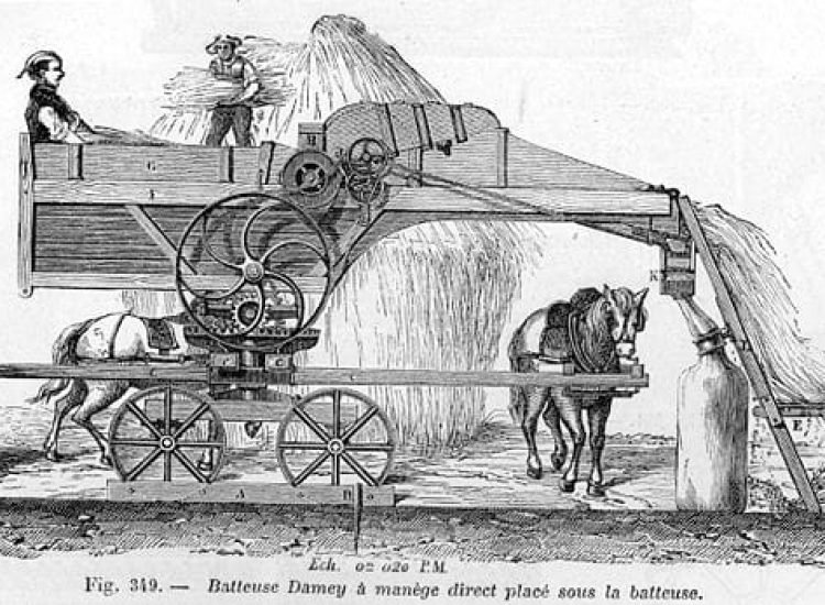 Batteuse à traction animale – Auteur inconnu | Domaine public