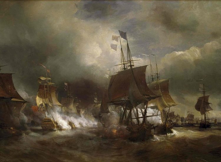 Combat d'Ouessant, 23 juillet 1778, Theodore Gudin, 1839-Domaine Public
