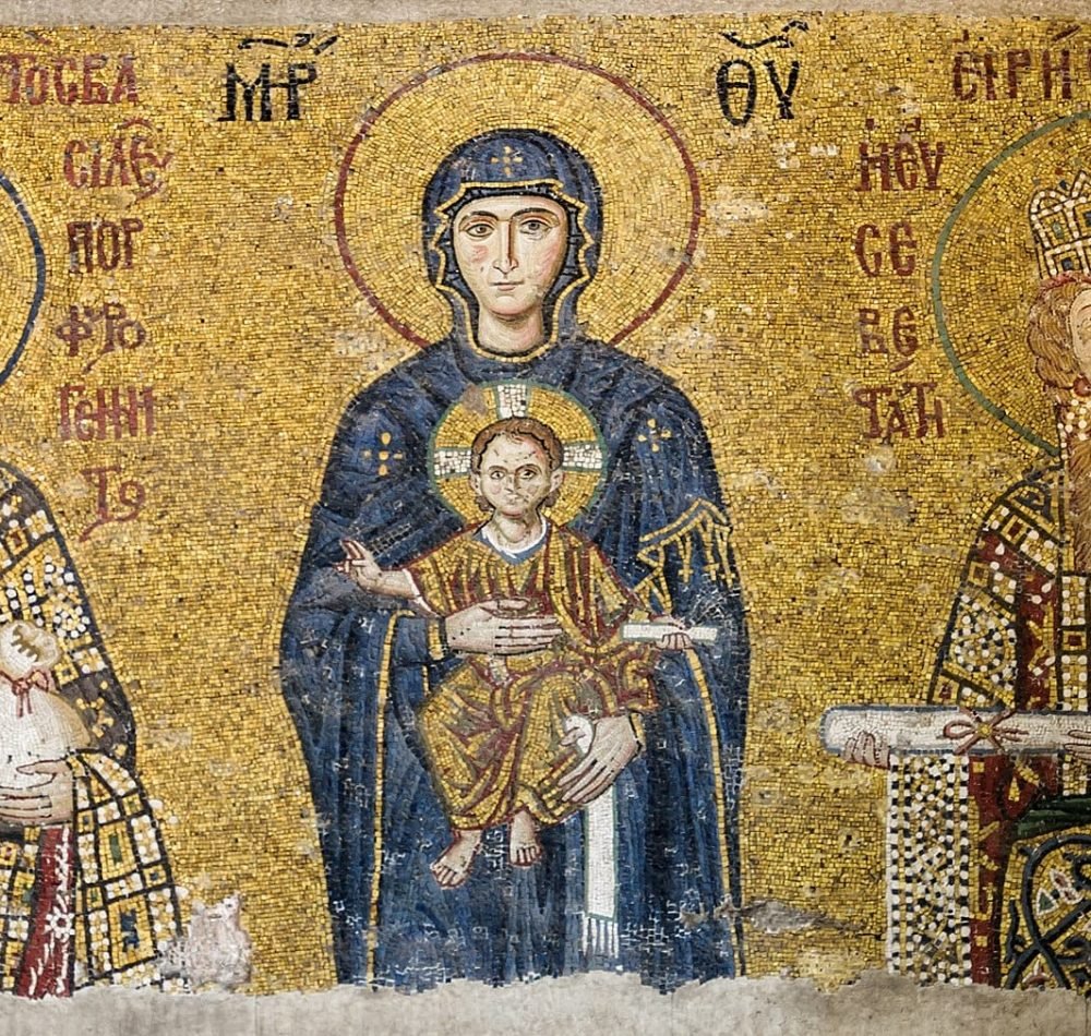 Jean II Comnène et sa femme Irène, mosaïque à l'intérieur de Sainte-Sophie,(Istanbul, Turquie) - Auteur inconnu | Domaine public